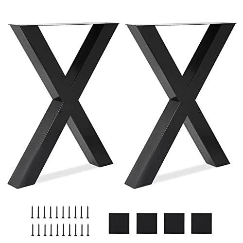 Set of 2 Steel Table Legs, 28&quot; H x 24&quot; W