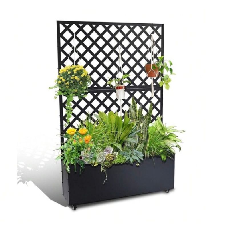 Home Metal Planter Box with Trellis