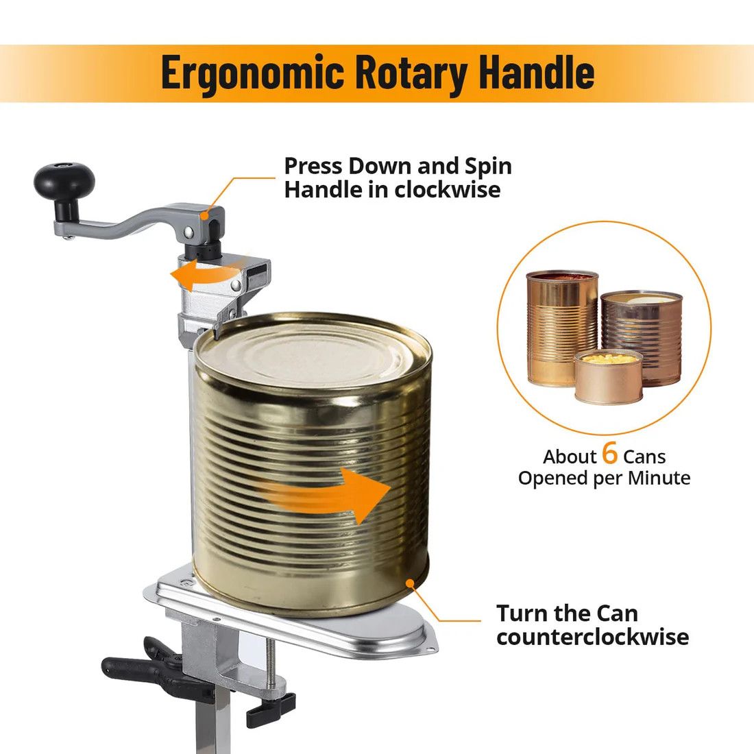 Manual Table Can Opener Heavy Duty Commercial