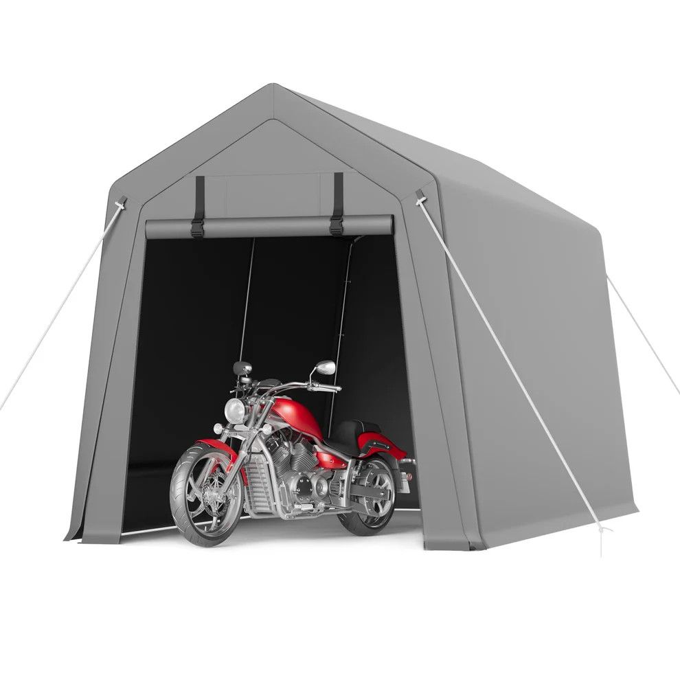 6&#39;x6&#39; Portable Carport with Rolled-Up Zipper Door