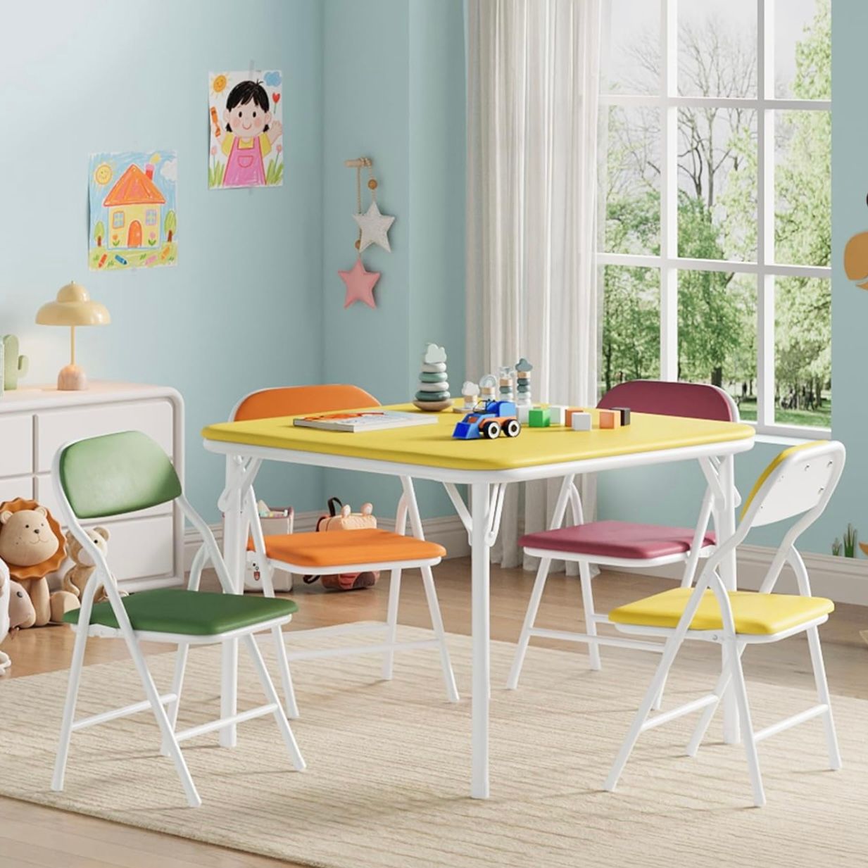 Kids table and chair set folding