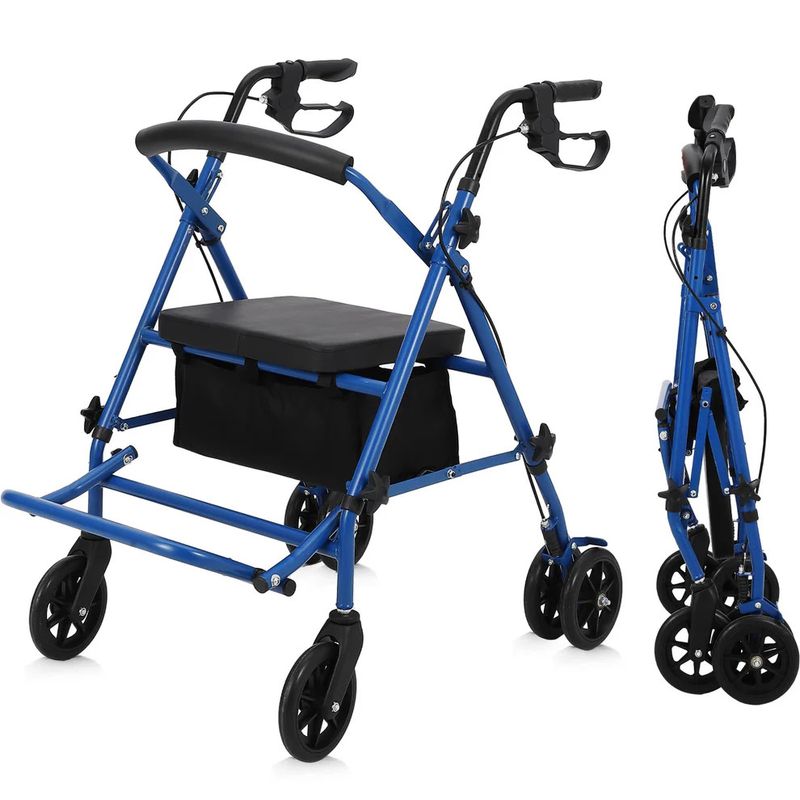 2-in-1 Rollator Walker &amp; Transport Wheelchair