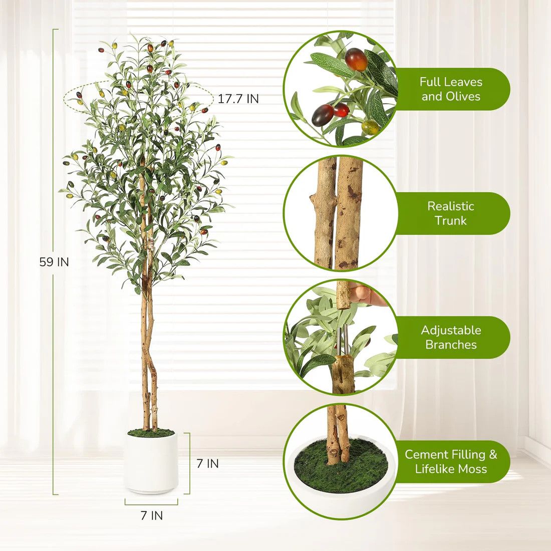 Artificial Olive Tree 5FT Tall 2pk