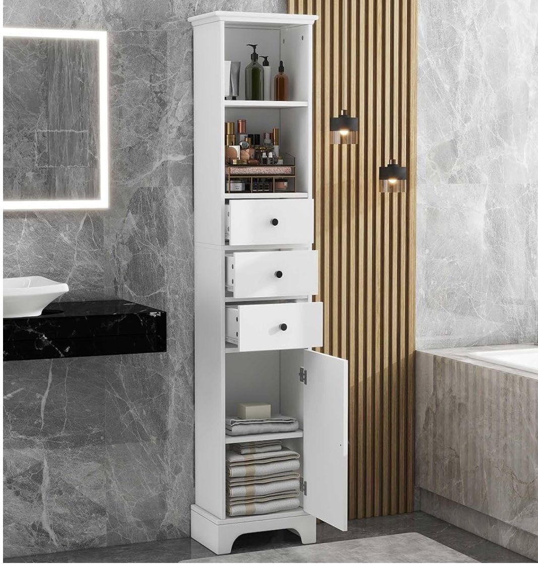 Tall narrow storage cabinet