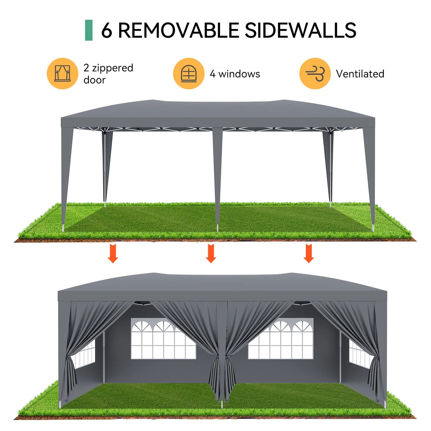 10&#39;x20&#39; Outdoor Pop-Up Canopy Tent Waterproof
