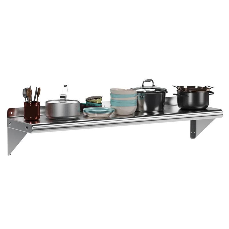Wall Mount Stainless Steel Shelf 12 x 48
