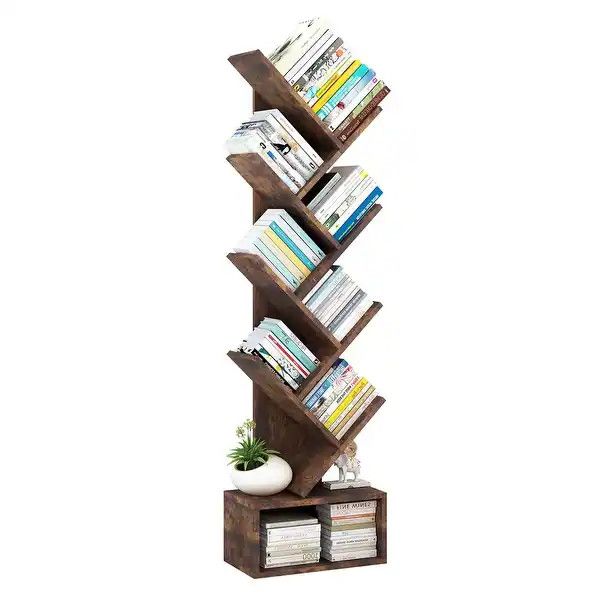8 Tier Tree Wooden Book Shelf