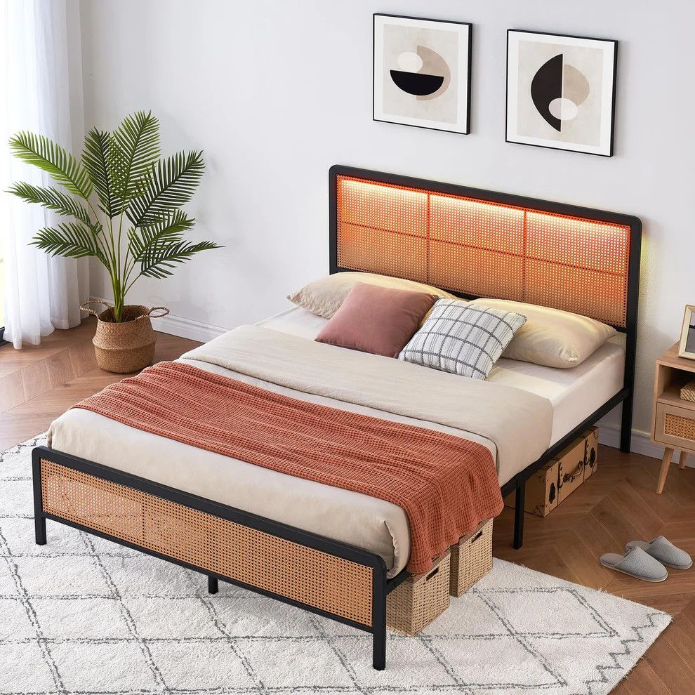 Rattan Platform Bed Frame Full Size