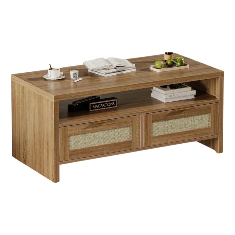 Boho Coffee Table with Storage