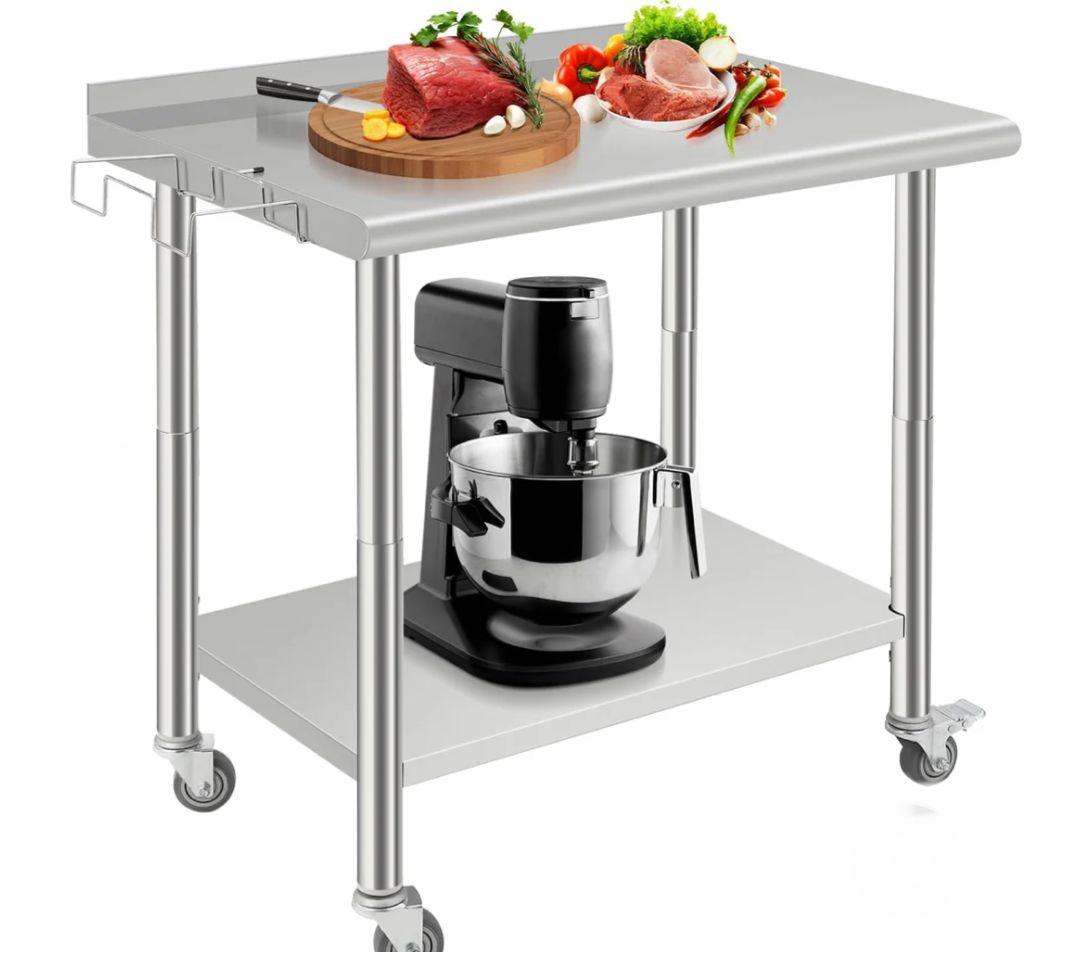 36”x24” stainless steel work table