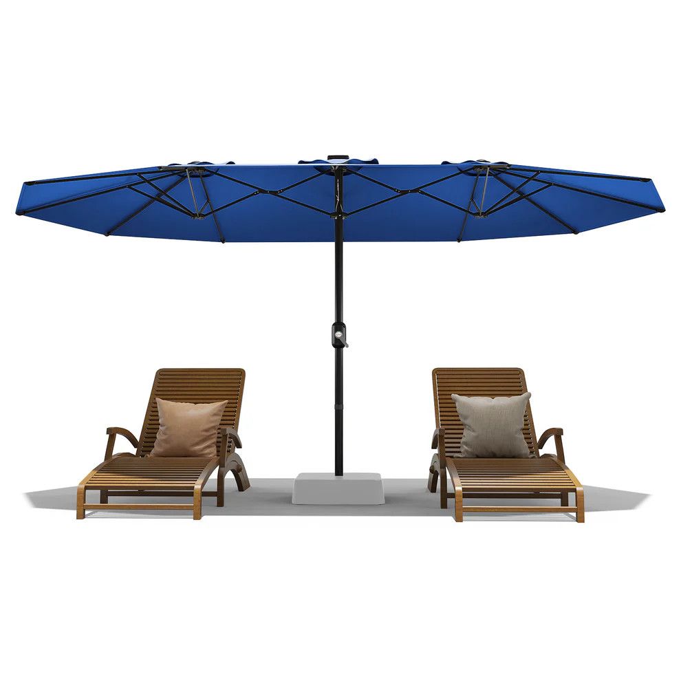 13&#39; Double-Sided Umbrella, Navy Blue