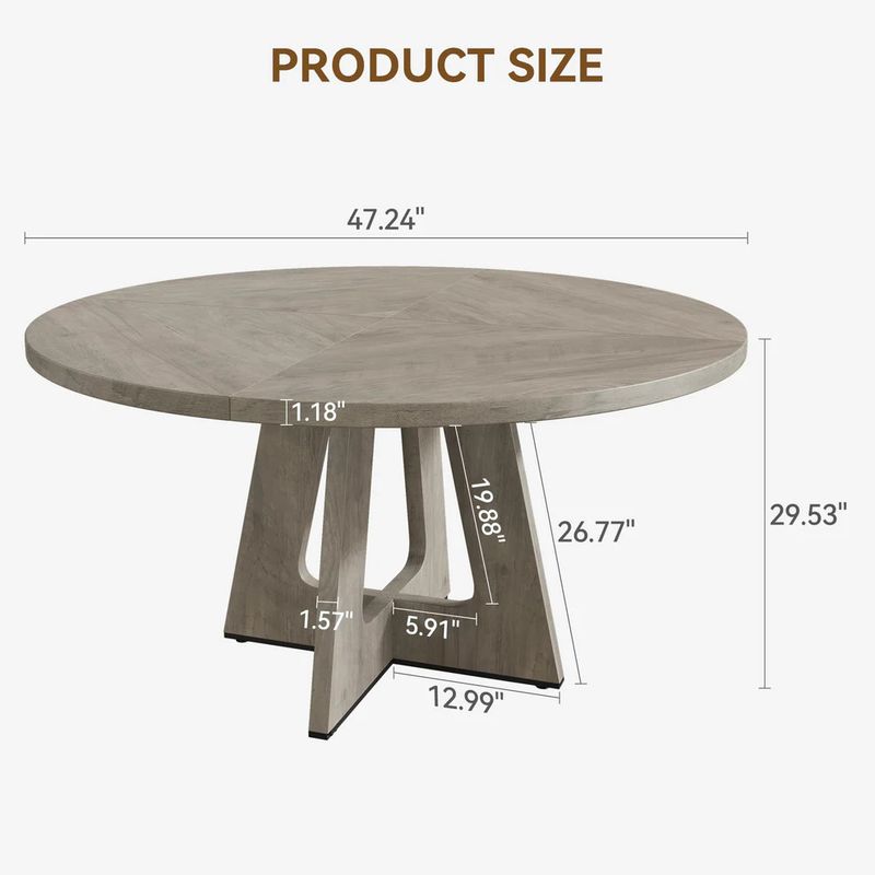 47-Inch Round Large Dining Table