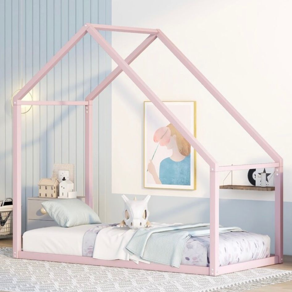 Twin Size Metal House Bed Frame