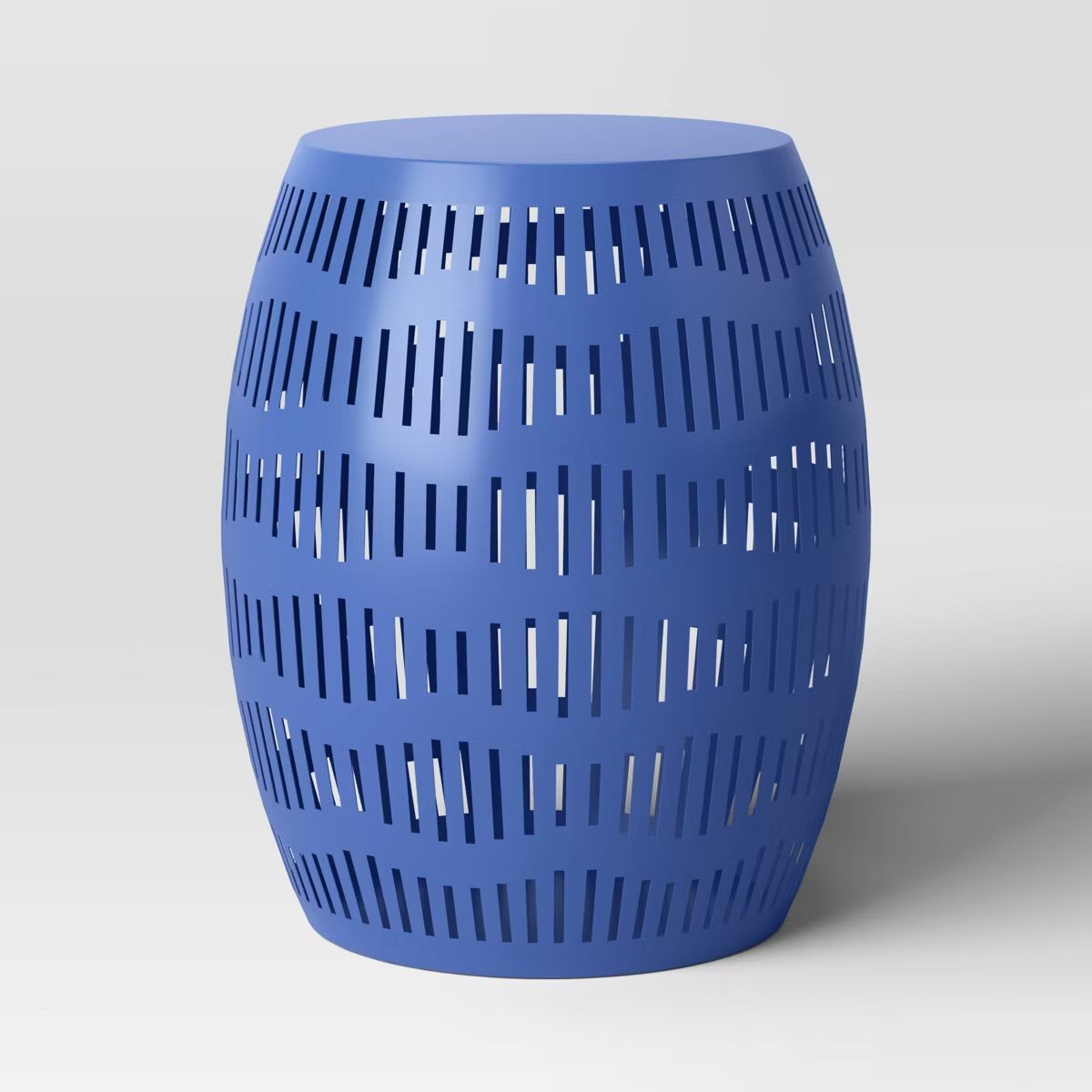 Metal Cutout Round Patio Accent Table Blue - Room Essentials