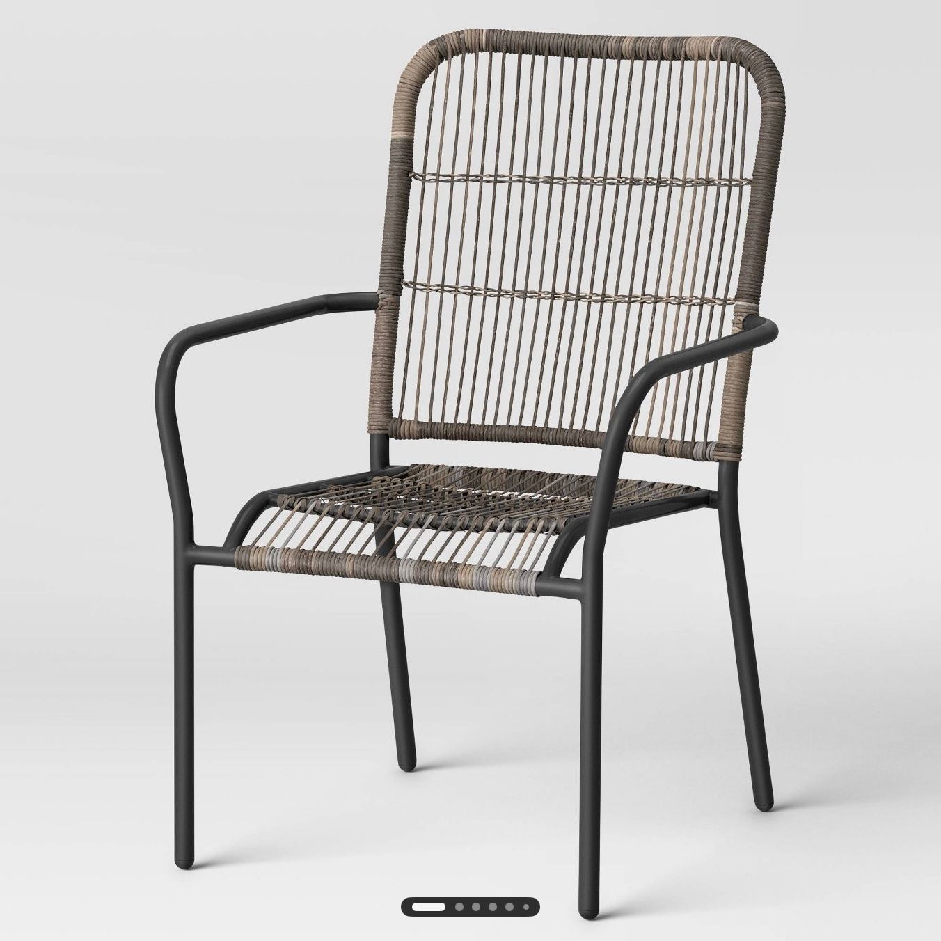 Latigo Stackable Patio Dining Chair Gray - Set of 4