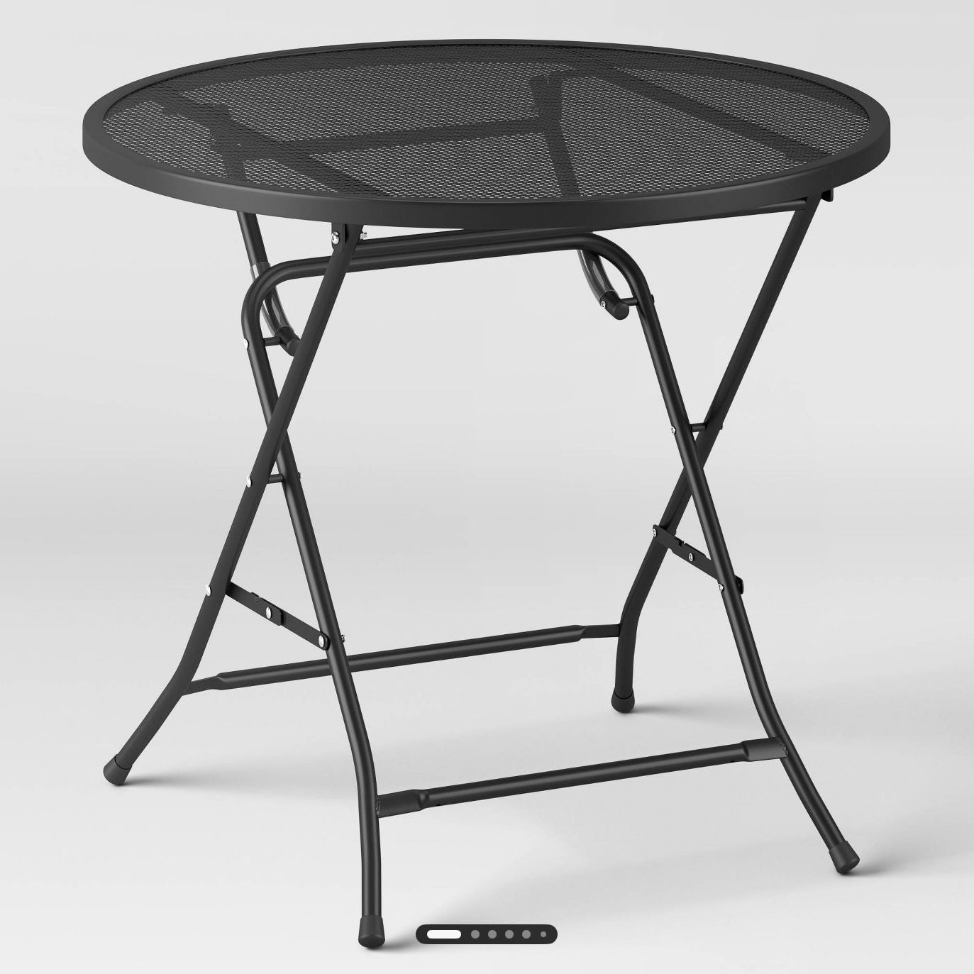 32&quot; Metal Mesh Round Patio Bistro Table Black
