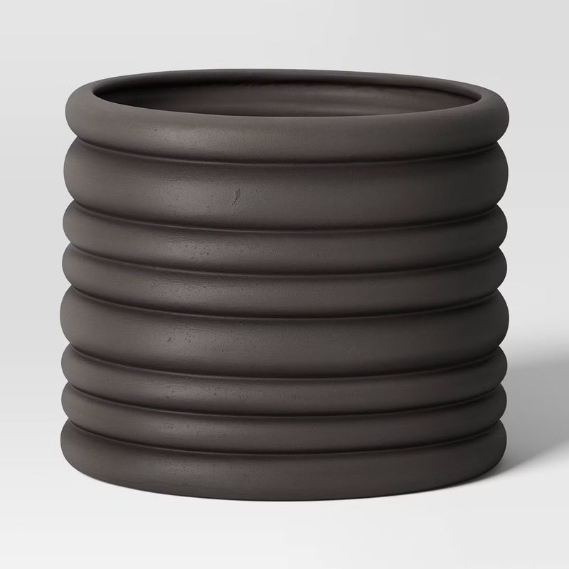 Planter Pot Charcoal Gray 12.25&quot;x12.25&quot;x10&quot;