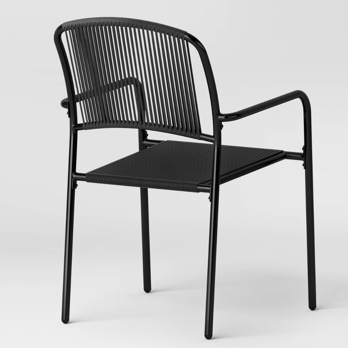 Mackworth Stackable Patio Dining Chair Black