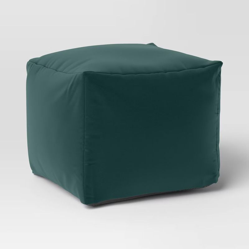 18&quot;x15&quot; Outdoor Patio Pouf- Green