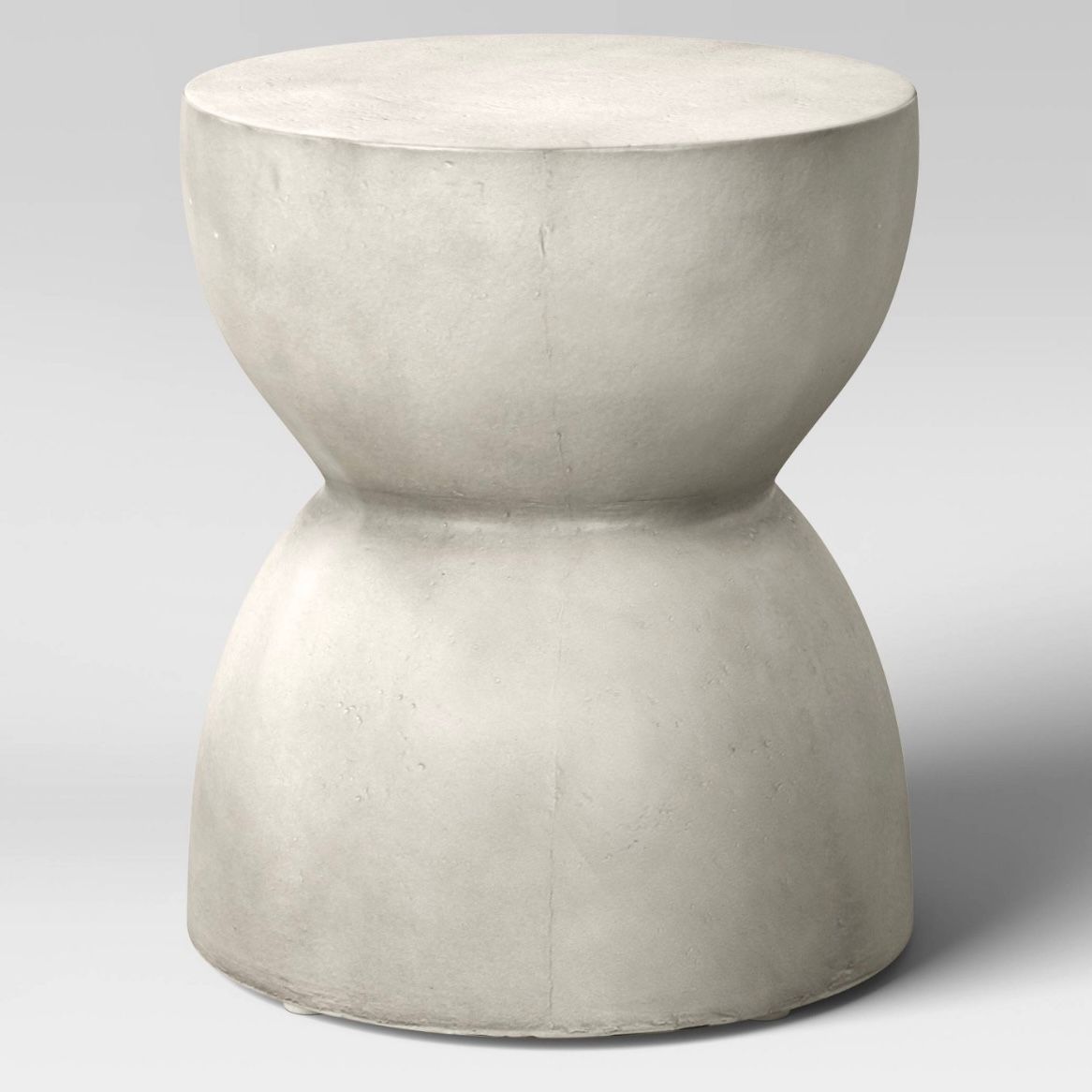 Faux Stone Hourglass Shaped Patio Accent Table