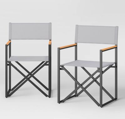Henning Folding Patio Dinning Chair Gray - SET OF 2