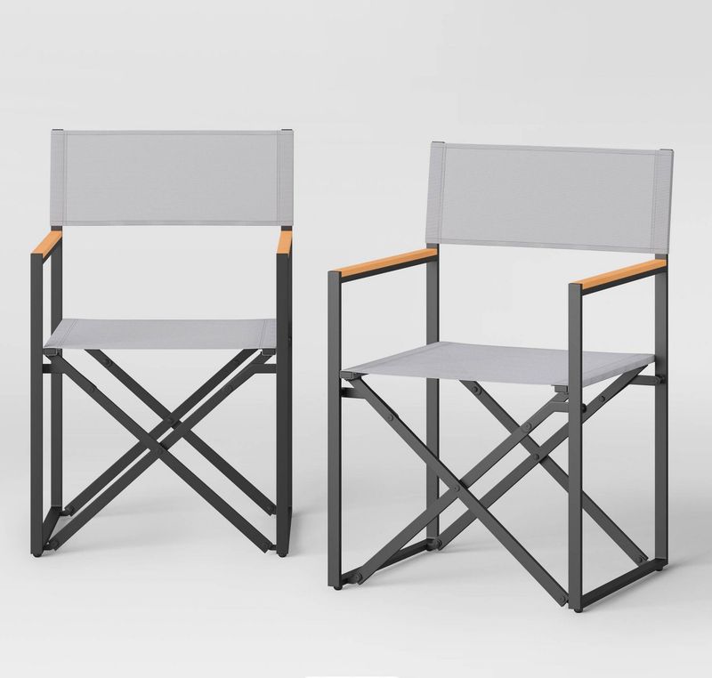 Henning Folding Patio Dinning Chair Gray - SET OF 2