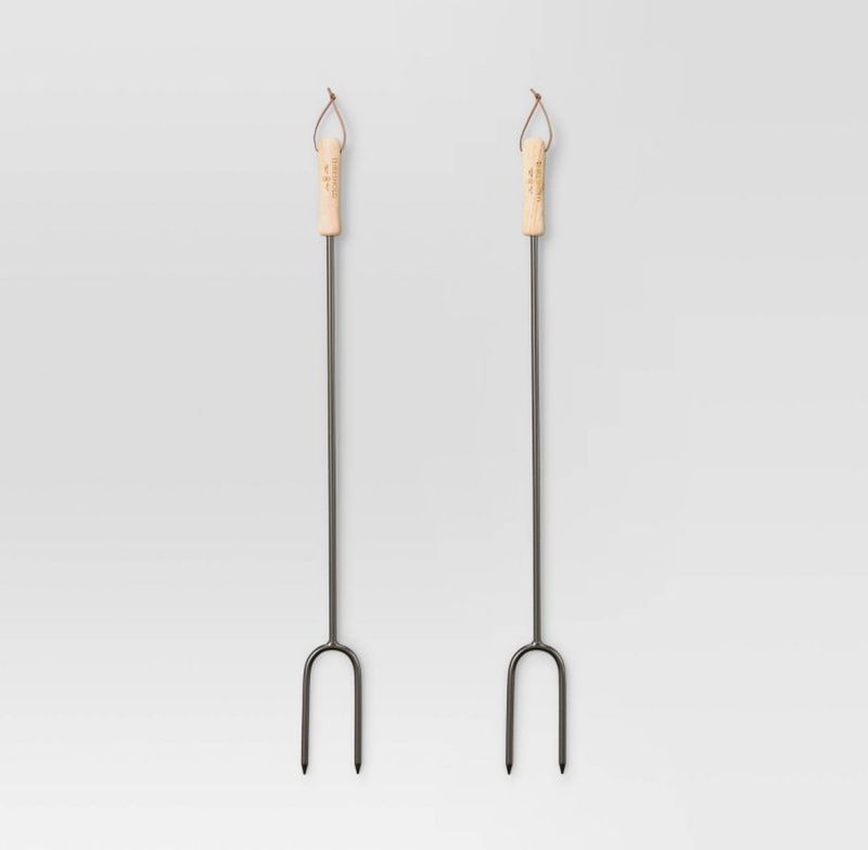 2pc Marshmallow Roasting Log Tong Sticks