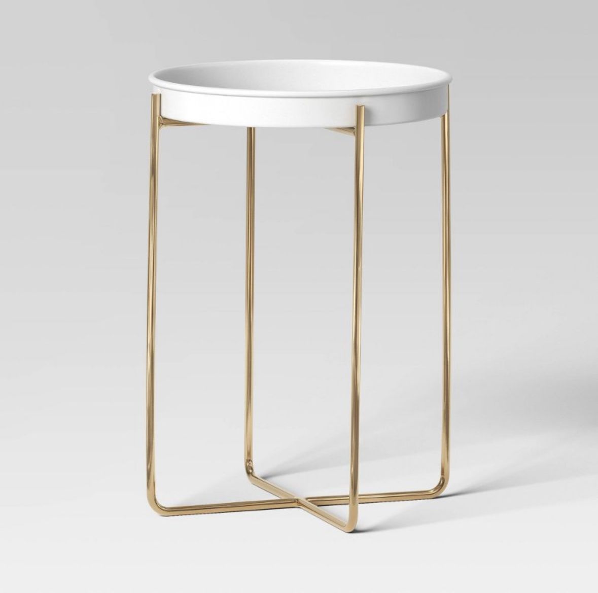 Iron Indoor Outdoor Plant Stand White/Brass - Threshold