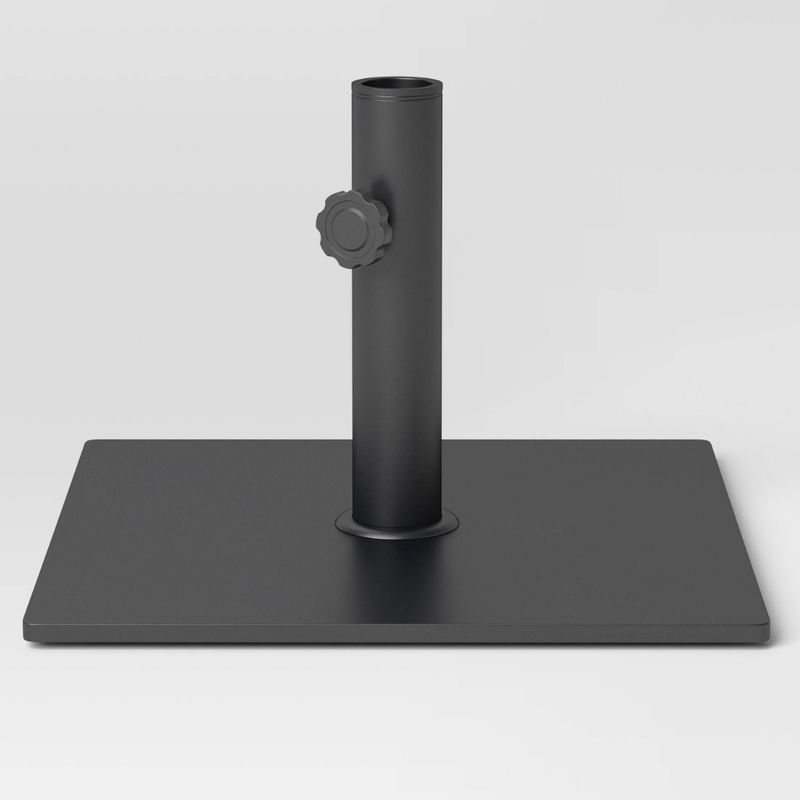 25lb Steel Square Outdoor Patio Market Table Umbrella Base Black