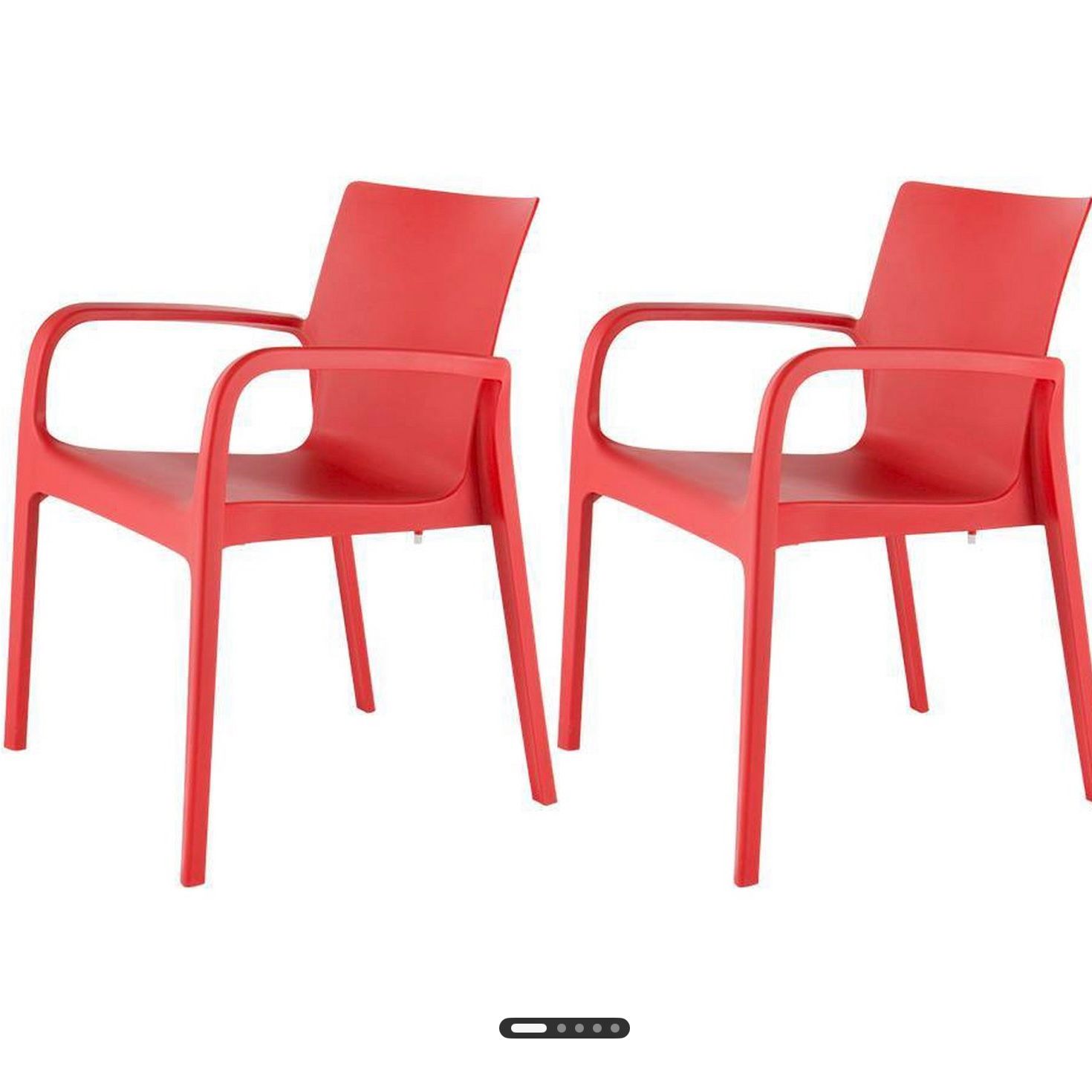 Alissa 4pk Stackable Outdoor Arm Chairs - Red - Lagoon