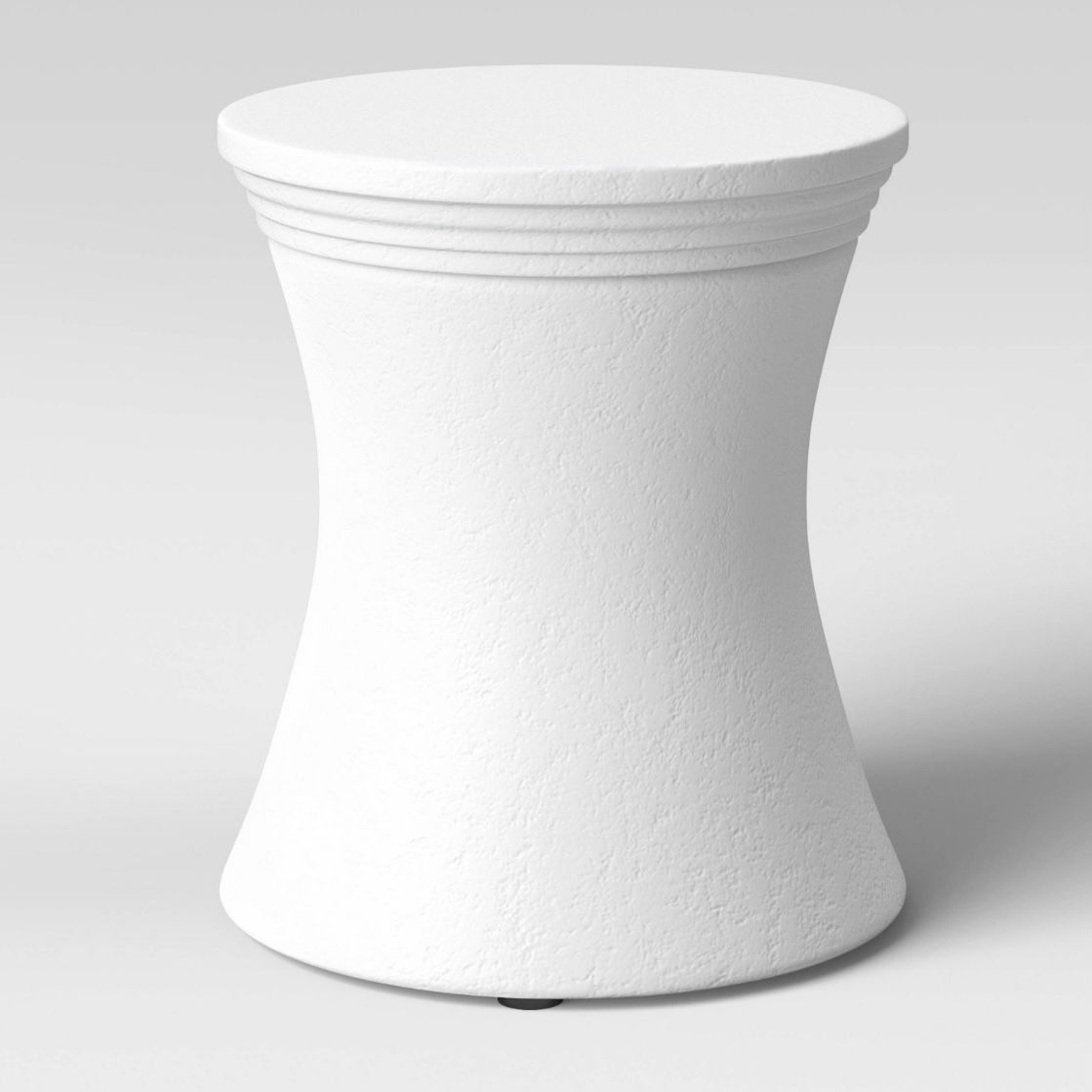 White Faux Stone Patio Accent Table - Set of 2