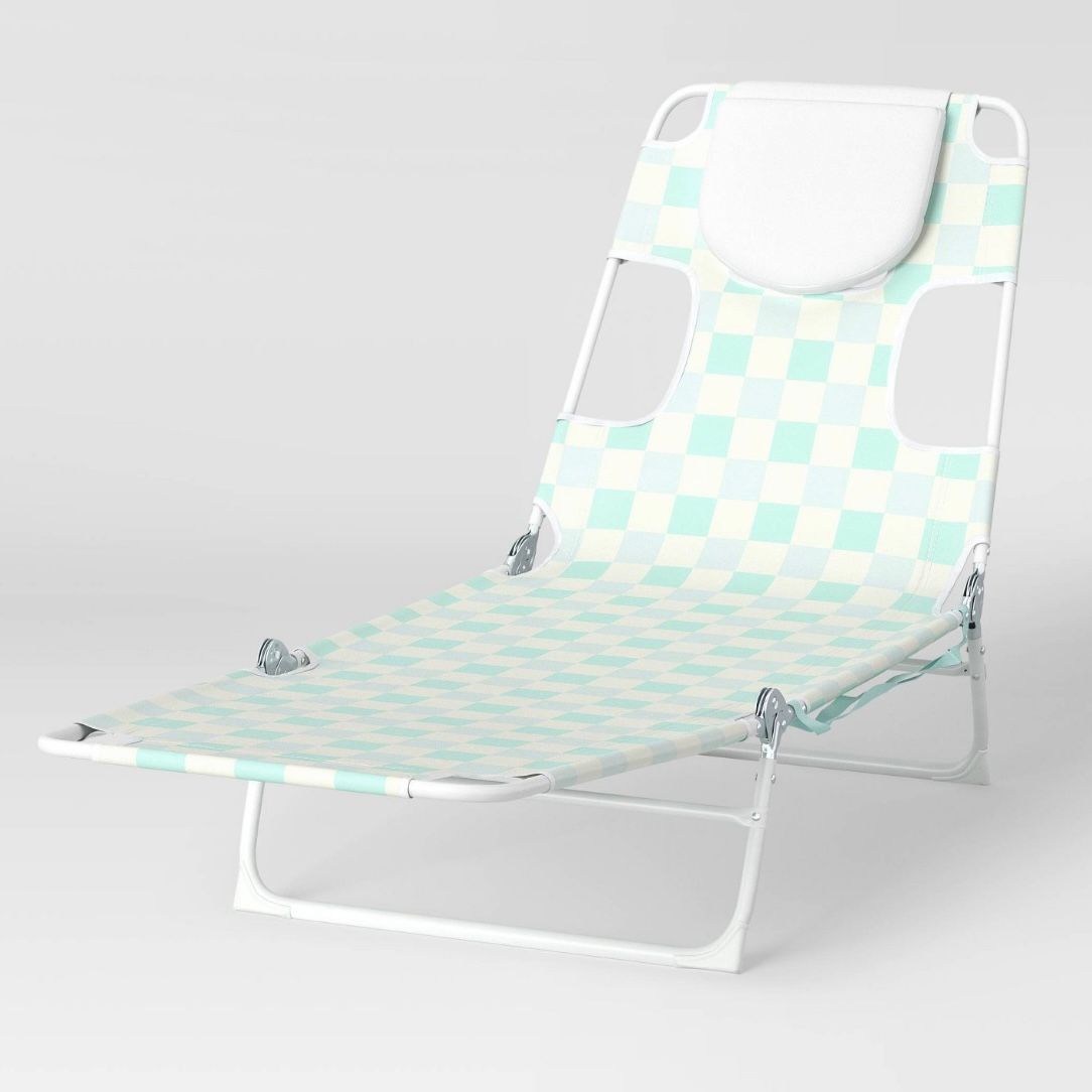 Folding Lounger Blue - Sun Squad
