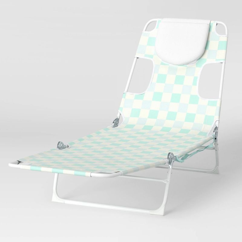 Folding Lounger Blue - Sun Squad