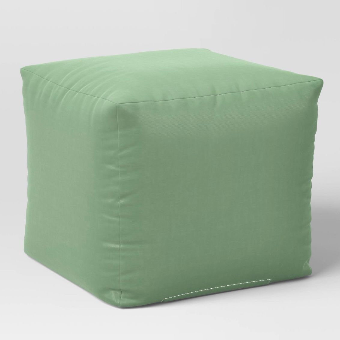 18&quot;x15&quot; Solid Woven Outdoor Patio Pouf Green - Room Essentials