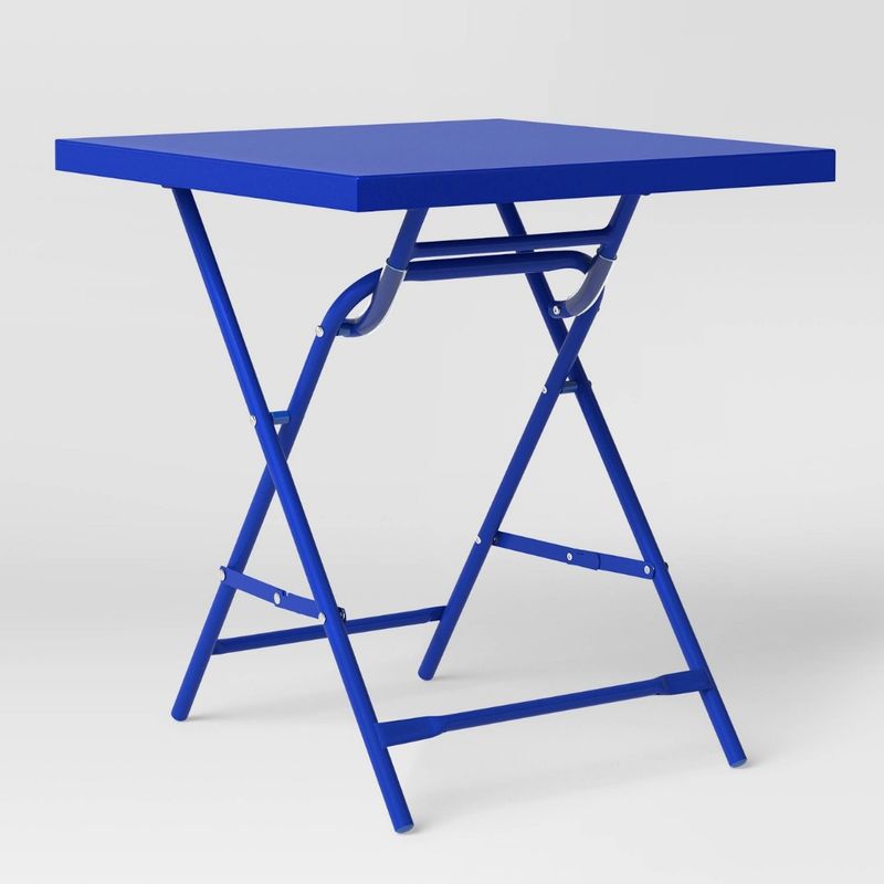 Metal Slat Folding Table Blue - Room Essentials