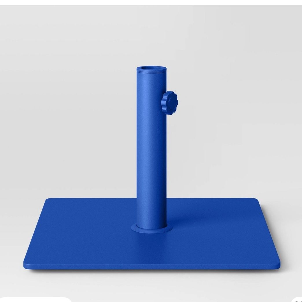 25lbs Steel Square Outdoor Patio Umbrella Base Cobalt