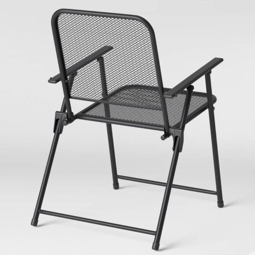 1pc metal Purcell Patio Folding Chair Black - Threshold