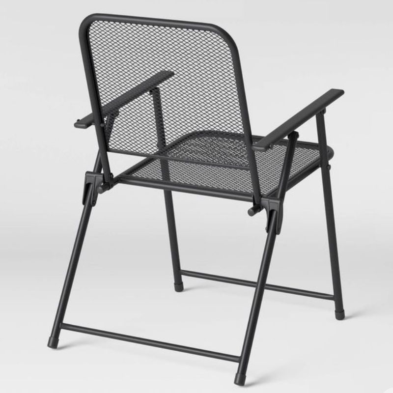 1pc metal Purcell Patio Folding Chair Black - Threshold