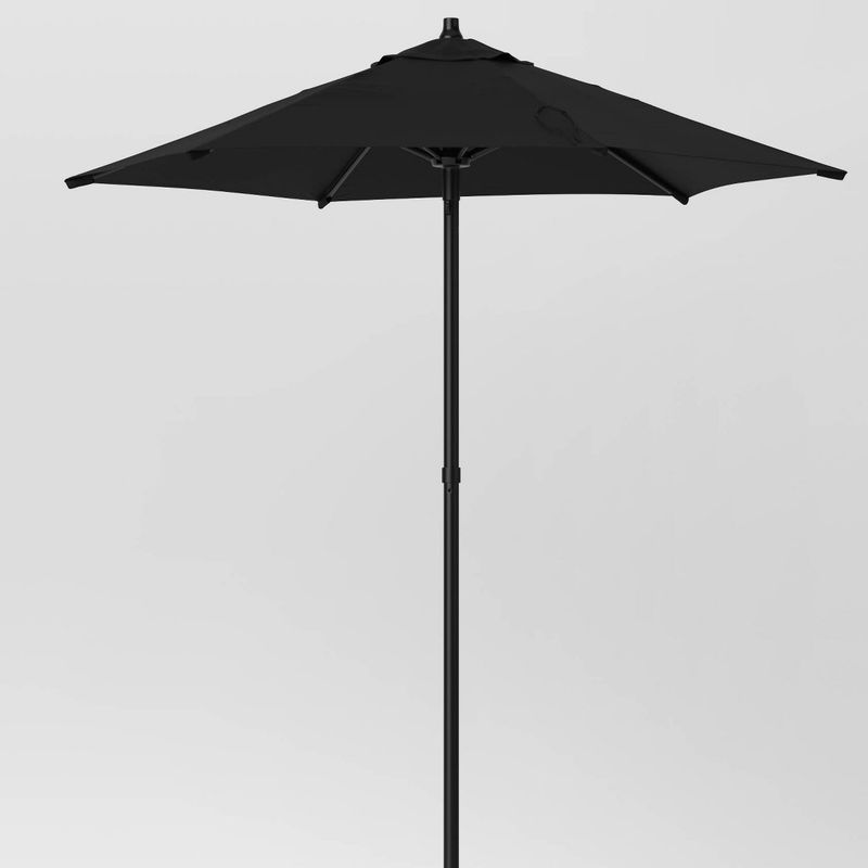 6&#39; Round Outdoor Patio Market Umbrella Black