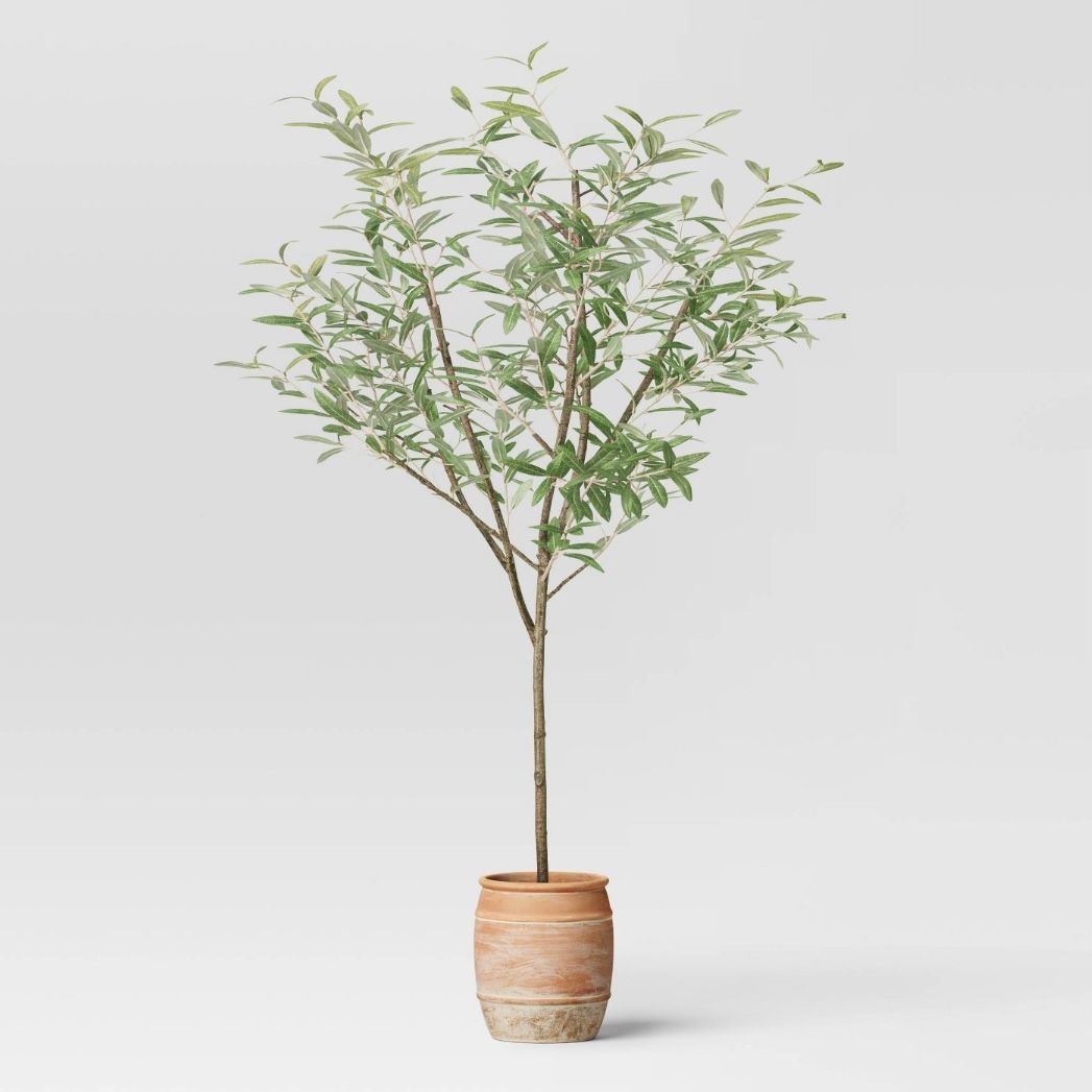 72&quot; Olive Artificial Tree with Cement Pot - Threshold designed with Studio McGee