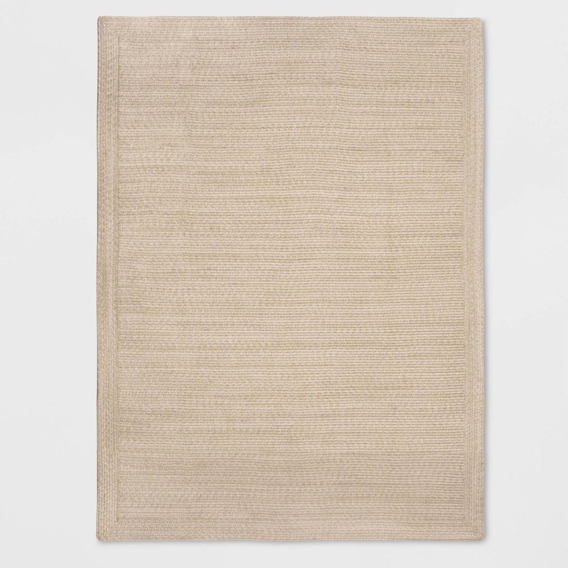 5&#39;x7&#39; Natural Woven Rectangular Braided Outdoor Area Rug Heathered Cream