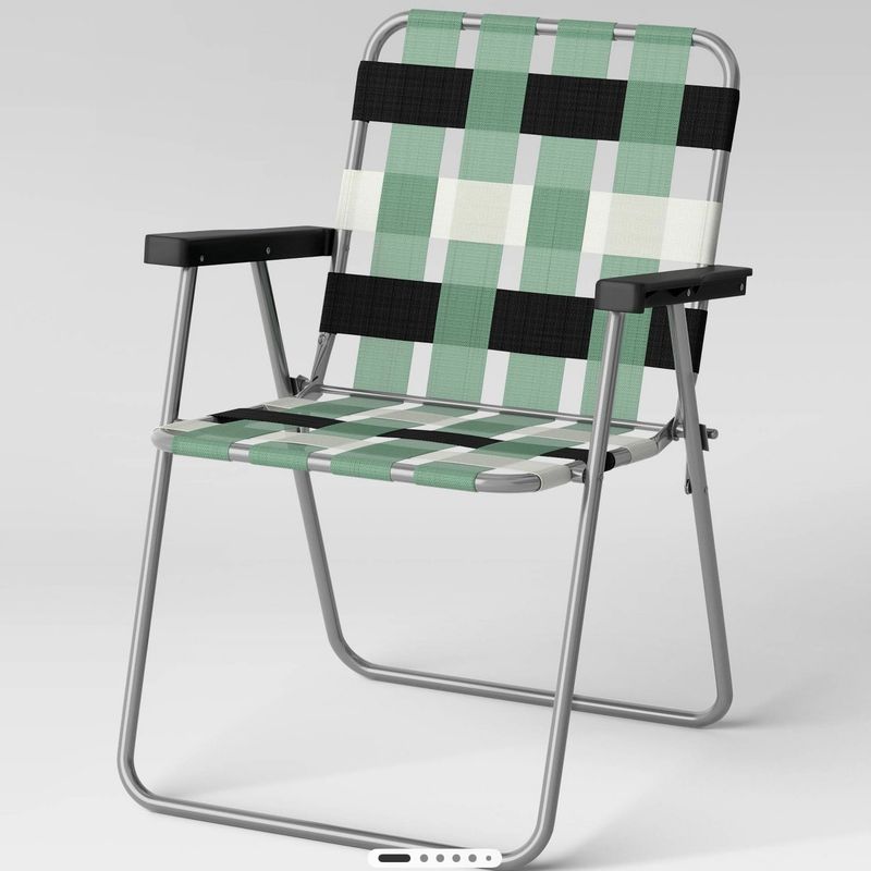 Webstrap Folding Patio Chair Green
