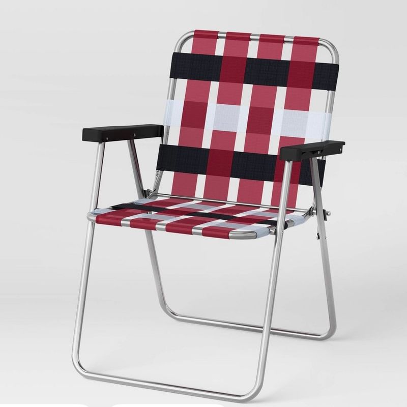 Webstrap Folding Patio Chair Red - Room Essentials