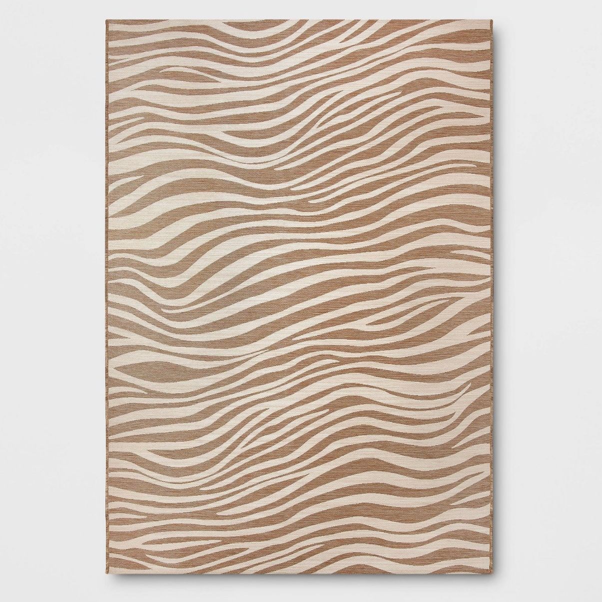 7&#39;x10&#39; Wavy Lines Outdoor Area Rug Beige/Natural Brown - Threshold