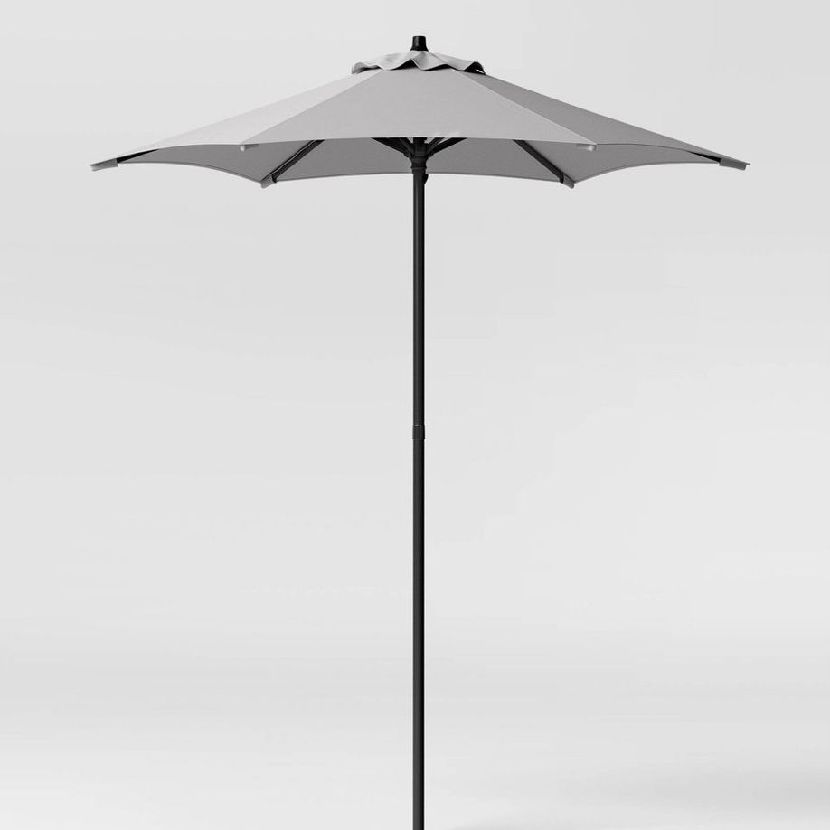 6' Outdoor Patio Market Umbrellas Gray