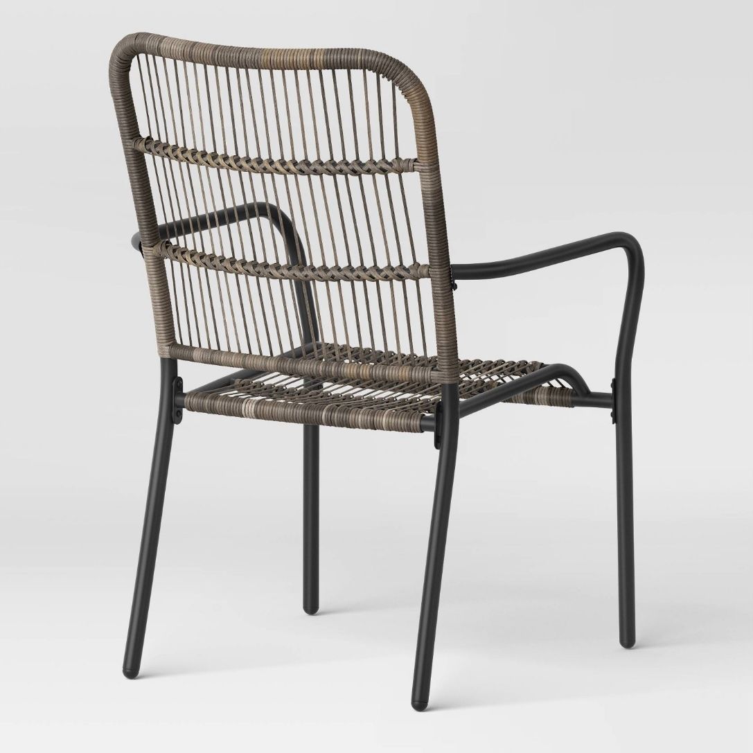 Latigo Stackable Patio Dining Chair Gray - set of 2