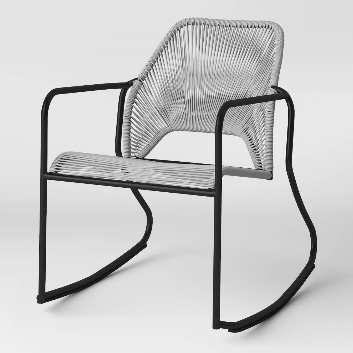Fisher Stack &amp; Wicker Outdoor Patio Chair, Rocking Chair Gray