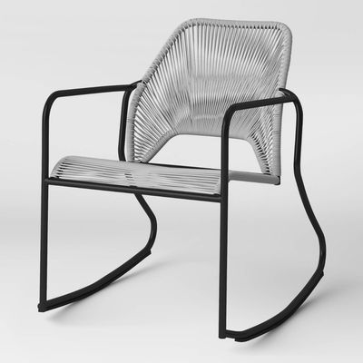 Fisher Stack &amp; Wicker Outdoor Patio Chair, Rocking Chair Gray