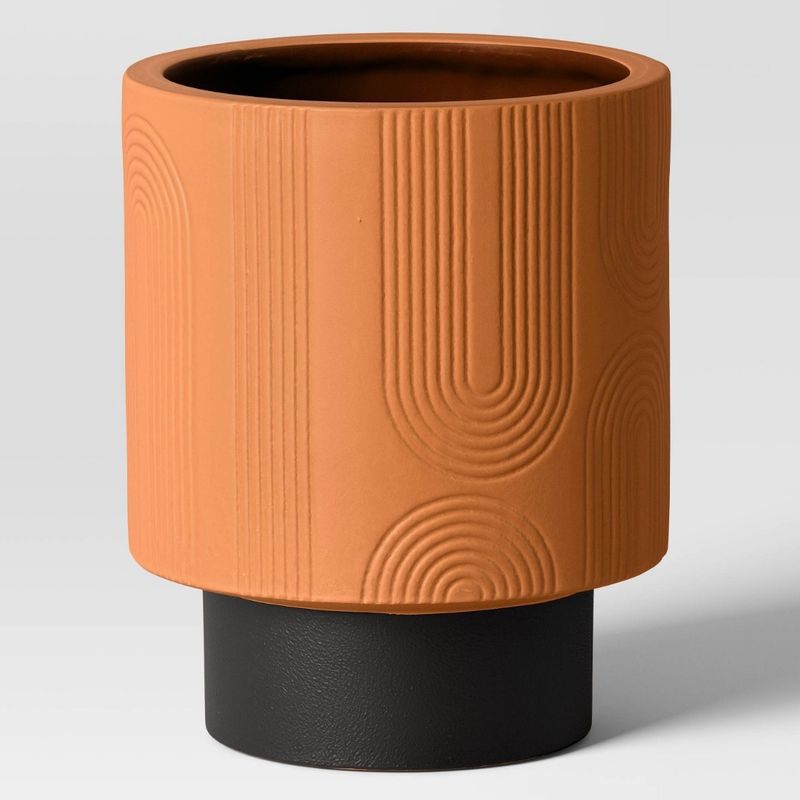 Arches Indoor Outdoor Planter Pot 10.25&quot;x10.25&quot;x12.5&quot; Terracotta Orange