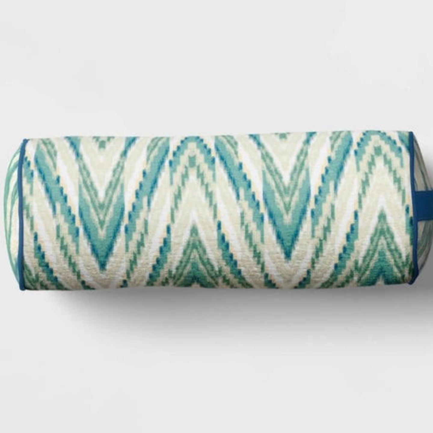 20&quot;x8&quot;  Chenille Outdoor Lumbar Bolster Pillow Cool Ikat
